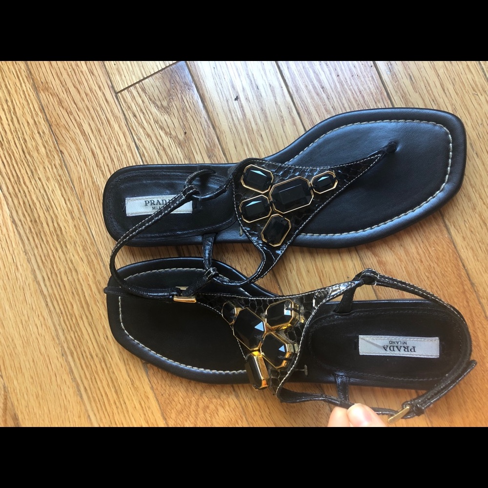 Prada jeweled sandal